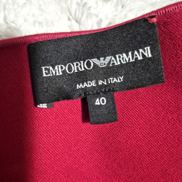 EMPORIO ARMANI  Red Ruched Wrap Midi Dress..SIZE:40 - Picture 14 of 16